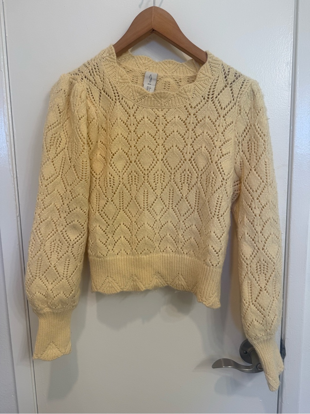 Joie Knit Sweater Top Yellow Small